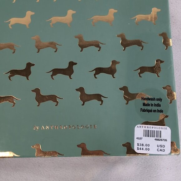 Anthropologie 3 Cheese Knives Weiner Dogs Gold Mother Pearl Mackenzie Dachshund - Picture 8 of 9